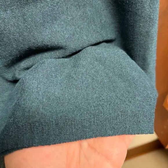 Smartwool Edgewood Sweater Blue Two Toned Wool Blend Cowl Neck Medium - Picture 6 of 8